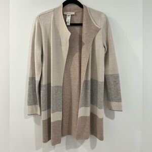 Loft Women's Cardigan Tan Stripe